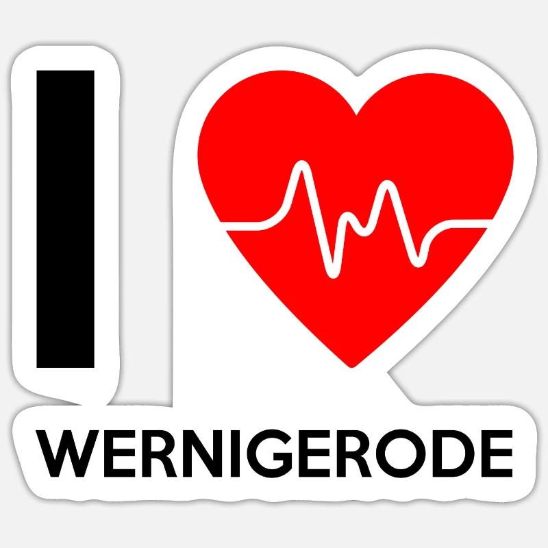 J'aime Wernigerode - I Love Wernigerode Sticker taille S (10 x 10 cm)