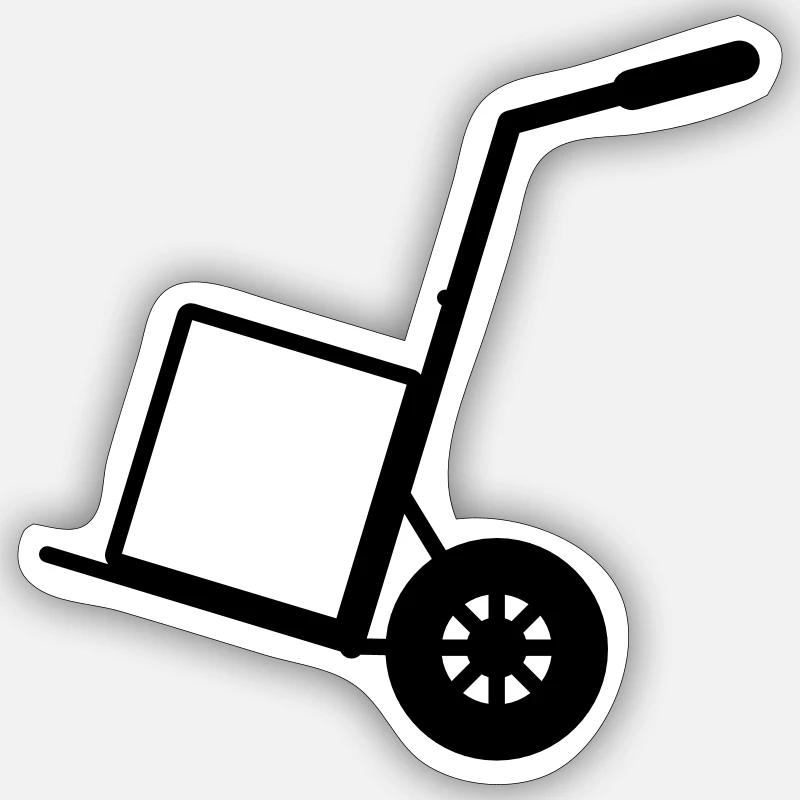 Sackkarre - Sticker Größe S (10 x 10 cm) - Mattweiß
