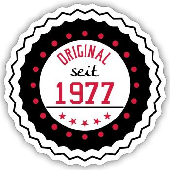 Original seit 1977 - Sticker Größe S (10 x 10 cm) - Mattweiß - Vorne