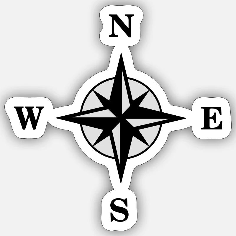 Compass - Sticker size S (10 x 10 cm) - white matte
