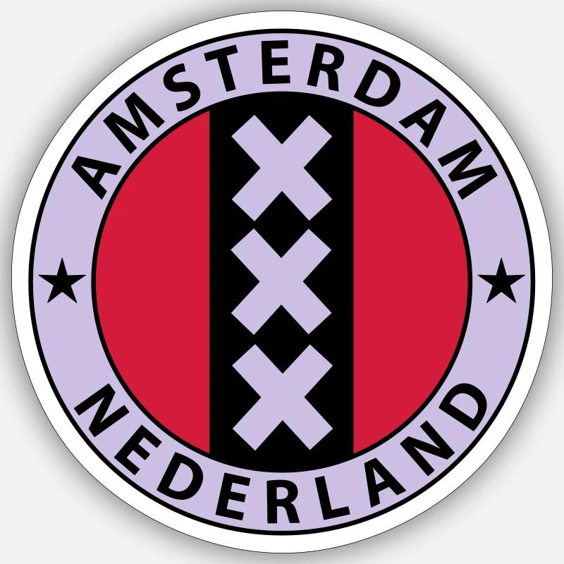 Amsterdam Wappen Sticker taille S (10 x 10 cm)