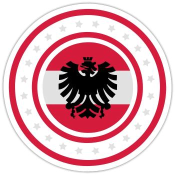 Österreich Emblem (Sterne) 02 - Sticker Größe S (10 x 10 cm) - Mattweiß - Vorne