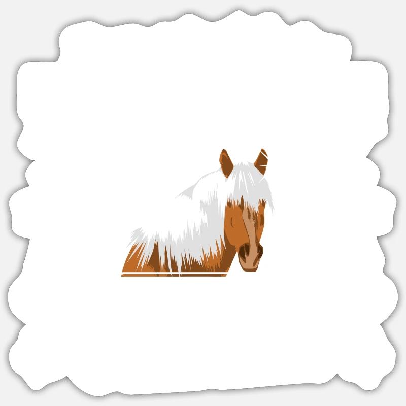 Haflinger - Sticker taille S (10 x 10 cm) - blanc mat