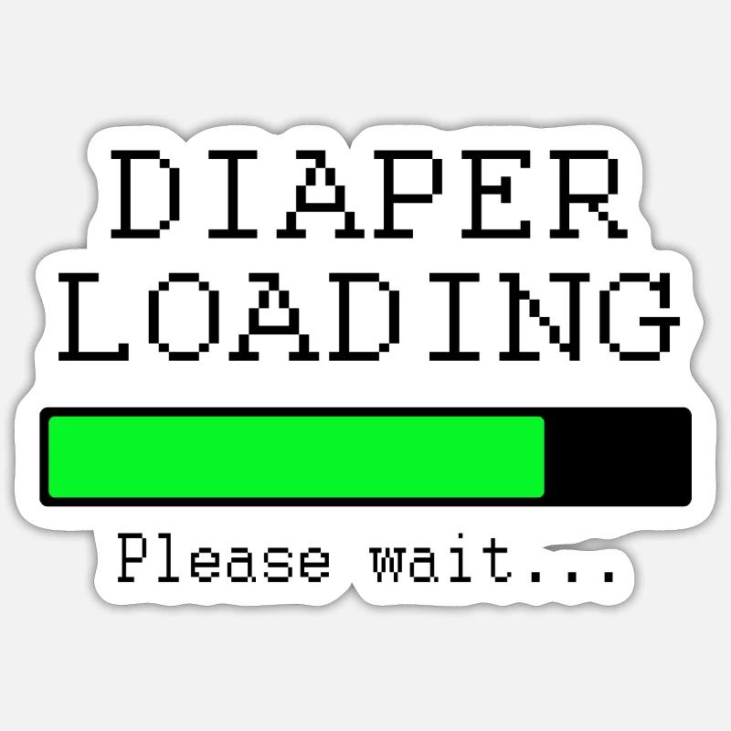 diaper loading - Sticker taille S (10 x 10 cm) - blanc mat