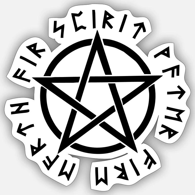 Pentagram, pentacle, magic, symbol, runes Sticker size S (10 x 10 cm)