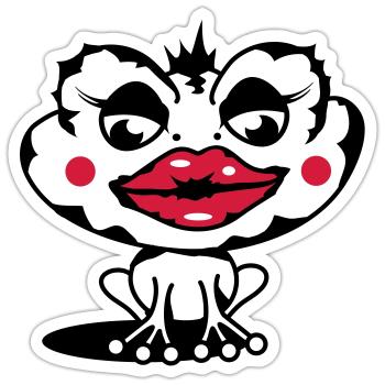 A toad with a thick lip - Sticker size S (10 x 10 cm) - white matte - Front