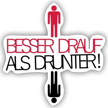 Besser drauf als drunter Rave Techno EMMA MDMA XTC - Sticker Größe S (10 x 10 cm) - Mattweiß - Vorne