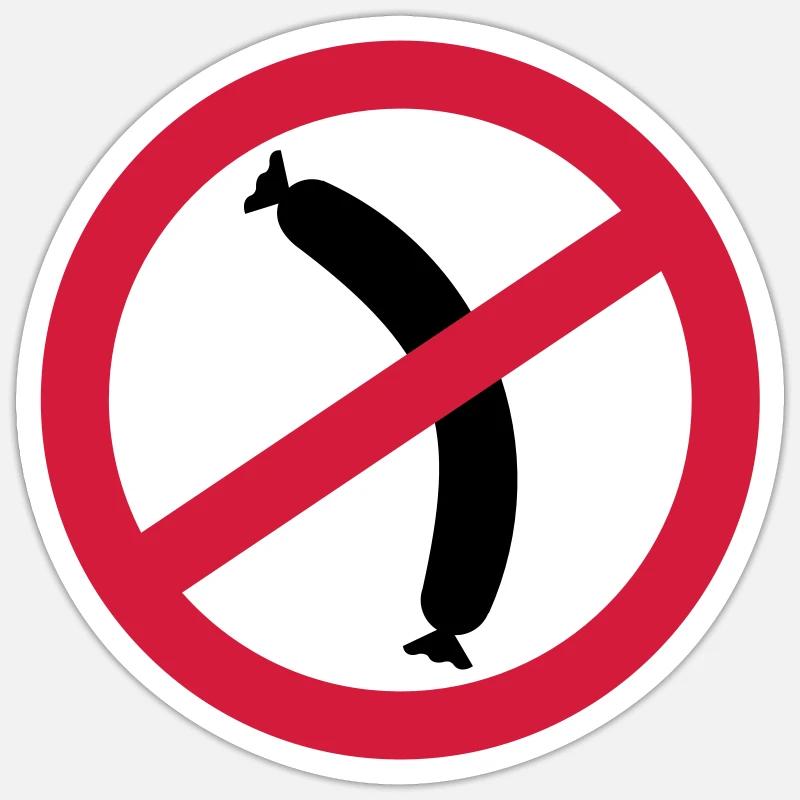 Wurst - Vegetarier Sticker Größe S (10 x 10 cm)