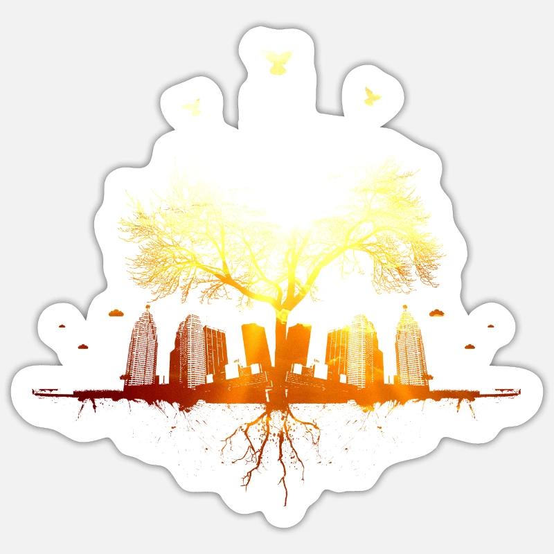 sunshinetown - Sticker size S (10 x 10 cm) - white matte