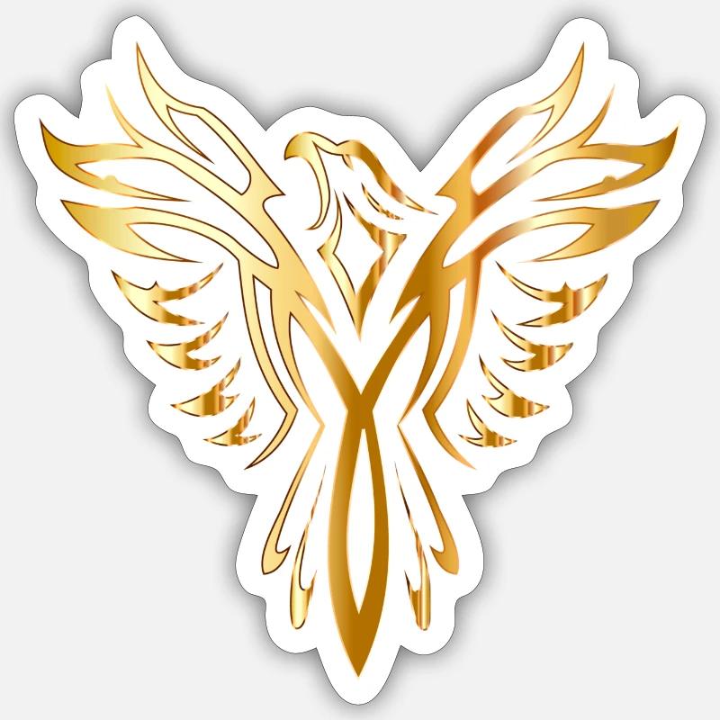 Como Phoenix de las cenizas oro fénix de oro - Sticker størrelse S (10 x 10 cm) - mat hvid