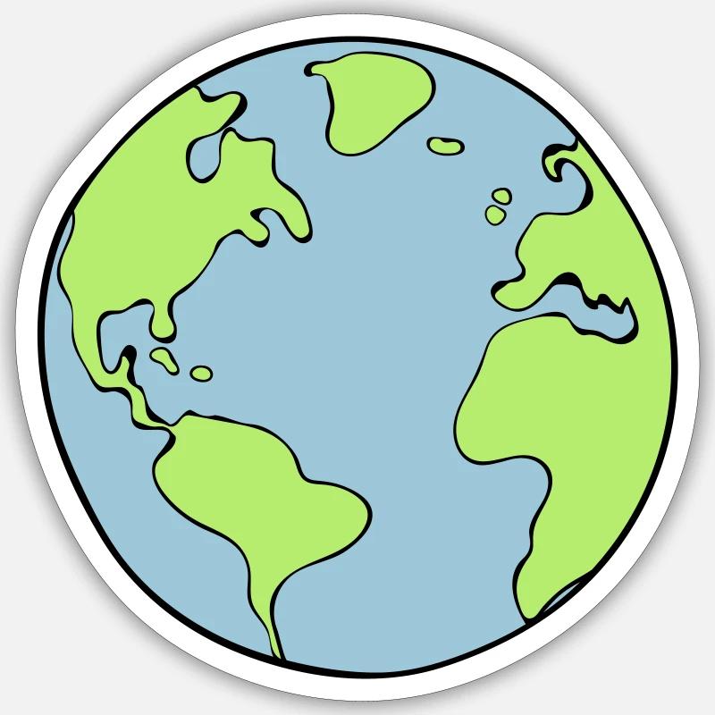 Erde - Sticker Größe S (10 x 10 cm) - Mattweiß
