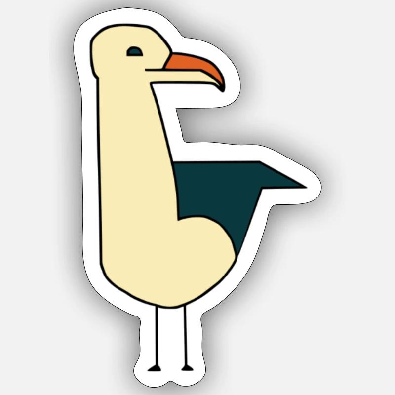 Möwe - Sticker Größe S (10 x 10 cm) - Mattweiß