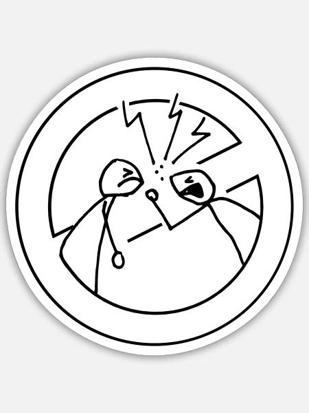 Streit Verbot - Sticker Größe S (10 x 10 cm) - Mattweiß