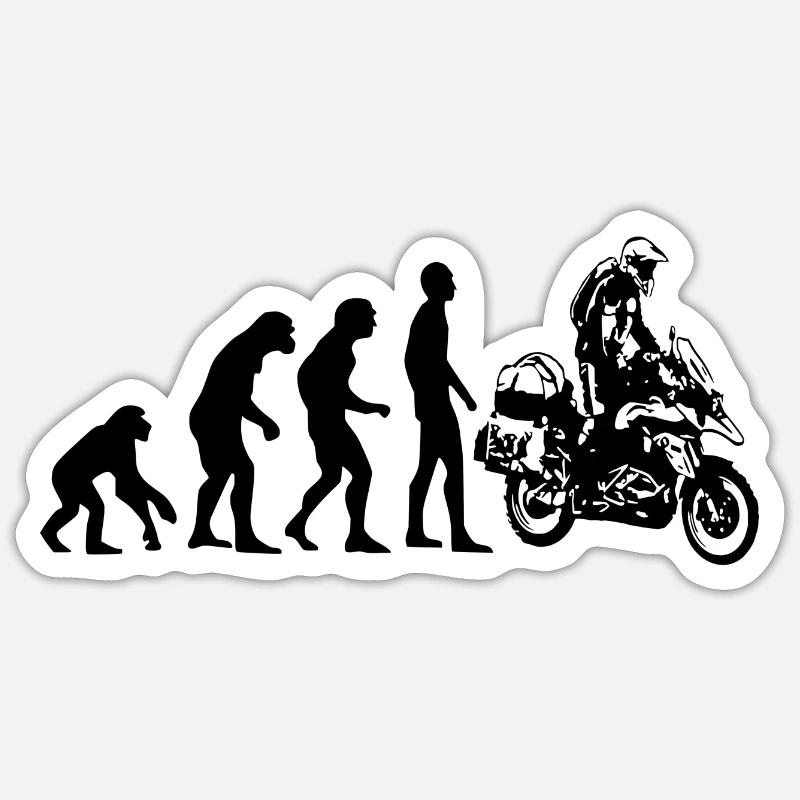 Human Evolution Enduro - Sticker taille S (10 x 10 cm) - blanc mat