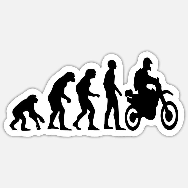 Human Evolution Enduro Sticker size S (10 x 10 cm)