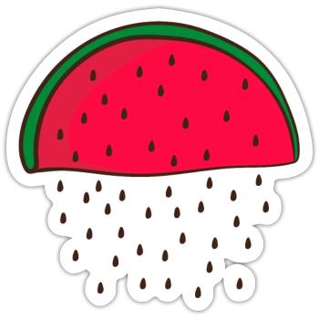 Wassermelone - Sticker Größe S (10 x 10 cm) - Mattweiß - Vorne