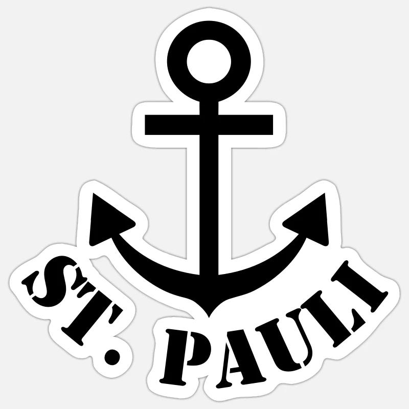 st. pauli - Sticker taille S (10 x 10 cm) - blanc mat