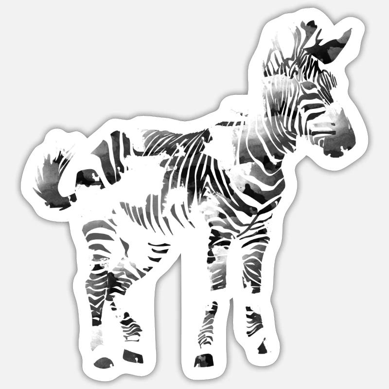Zebra - Sticker size S (10 x 10 cm) - white matte