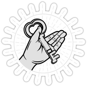key to your heart - Sticker size S (10 x 10 cm) - white matte - Front
