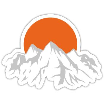 Berge - Sticker Größe S (10 x 10 cm) - Mattweiß - Vorne