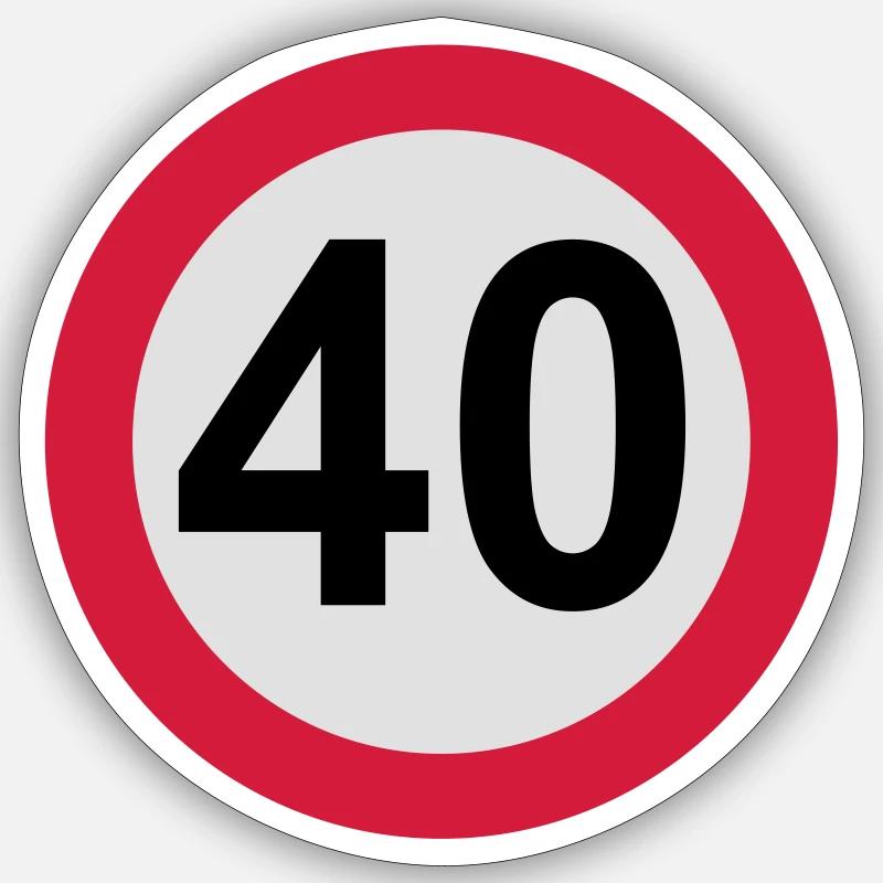 40 Geburtstag - Sticker Größe S (10 x 10 cm) - Mattweiß