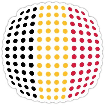 Belgium flag (Dotted) - Sticker taille S (10 x 10 cm) - blanc mat - Devant