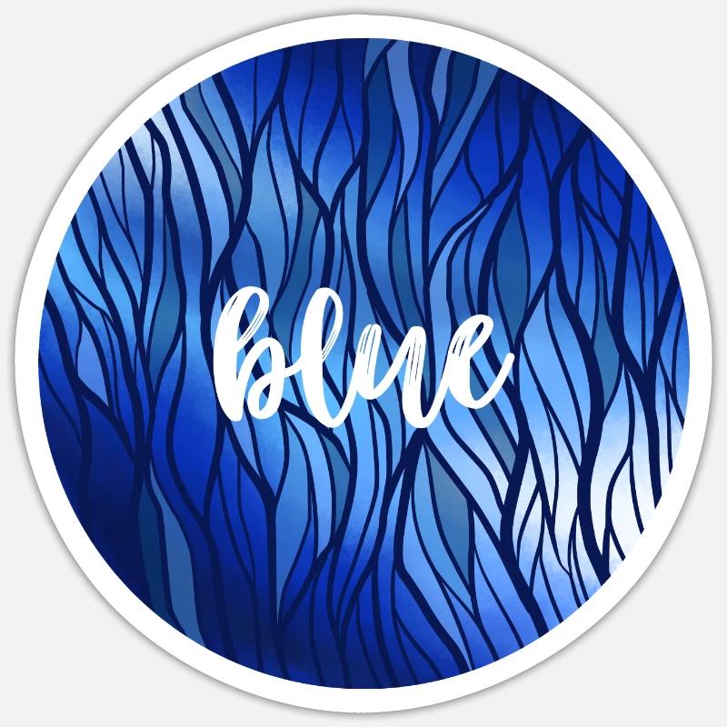 Blue Circle - water reflection - Sticker size S (10 x 10 cm) - white matte