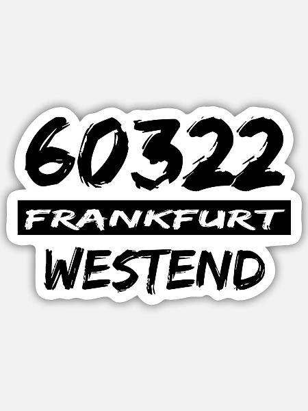 60322 Frankfurt Westend - Sticker Größe S (10 x 10 cm) - Mattweiß