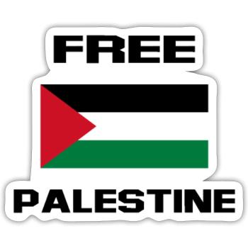 FREE PALESTINE - Sticker Größe S (10 x 10 cm) - Mattweiß - Vorne