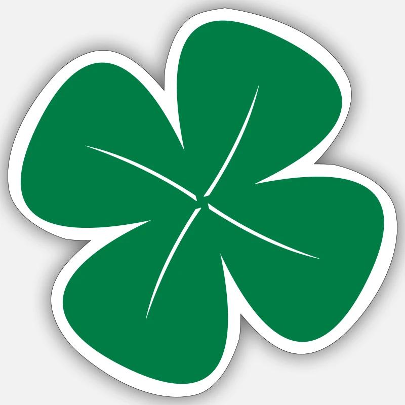 four-leaf clover - Sticker size S (10 x 10 cm) - white matte