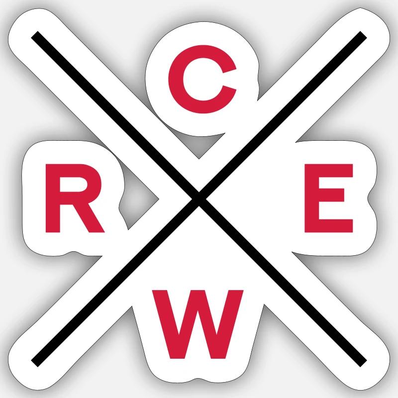 crew - Sticker taille S (10 x 10 cm) - blanc mat