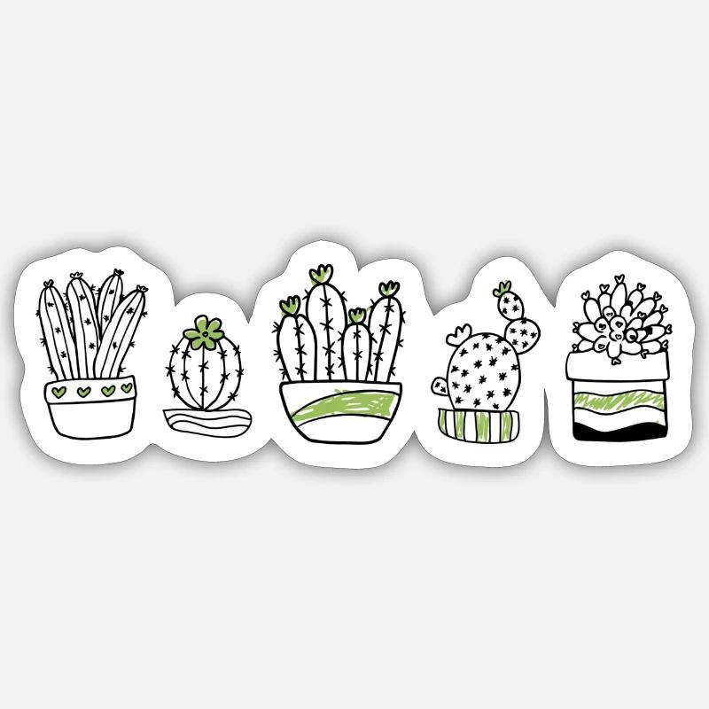 Cactus - Sticker size S (10 x 10 cm) - white matte