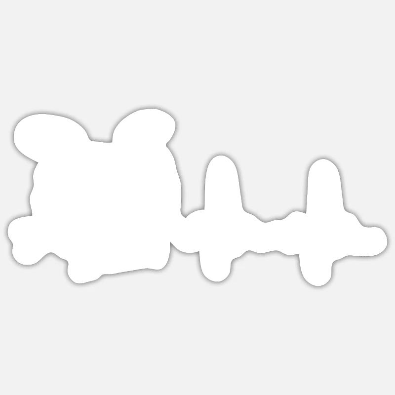Drums heartbeat - gift idea for drummers - Sticker size S (10 x 10 cm) - white matte