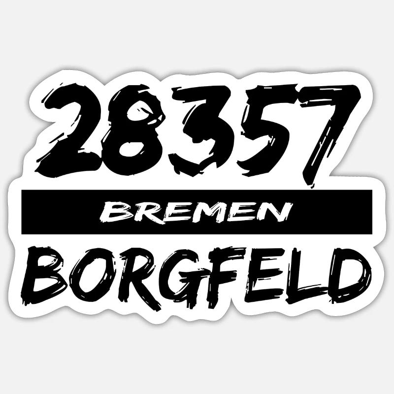 28357 Borgfeld - Sticker Größe S (10 x 10 cm) - Mattweiß
