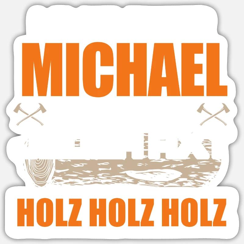 MICHAEL - Holz Sticker Größe S (10 x 10 cm)