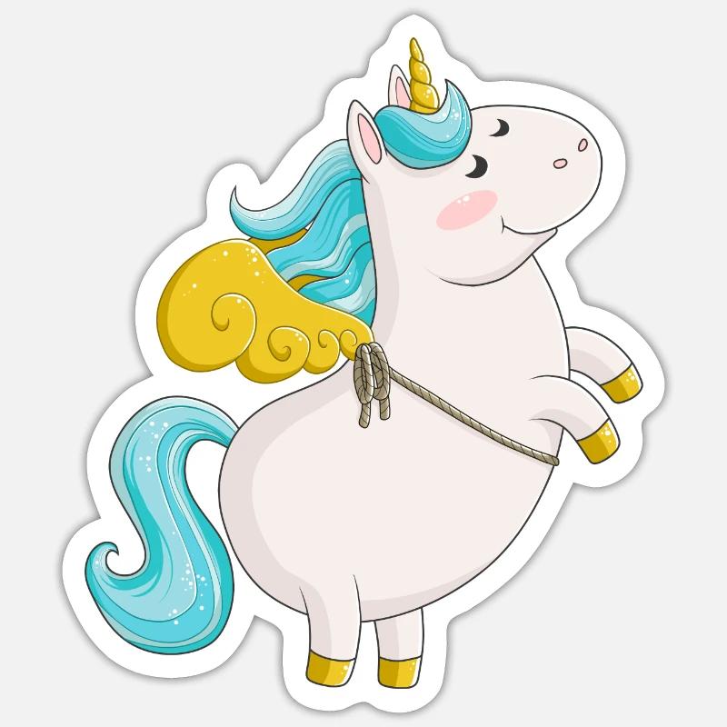 Fliegendes Comic Einhorn - Sticker Größe S (10 x 10 cm) - Mattweiß