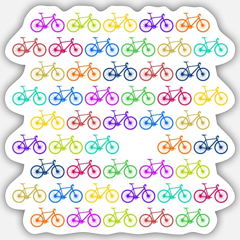 beaucoup de vélos - Sticker taille S (10 x 10 cm) - blanc mat