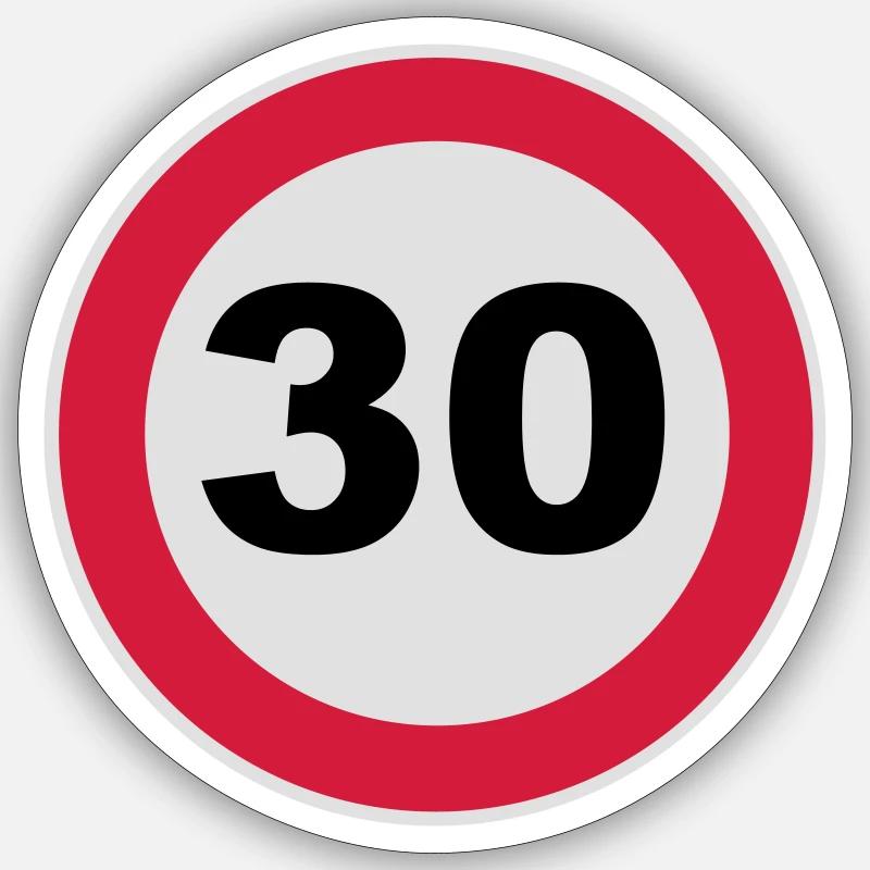 30e anniversaire - Sticker taille S (10 x 10 cm) - blanc mat
