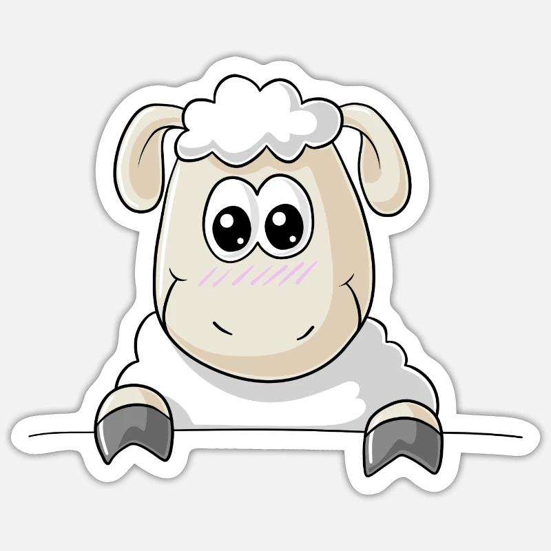 Sheep comic - Sticker size S (10 x 10 cm) - white matte