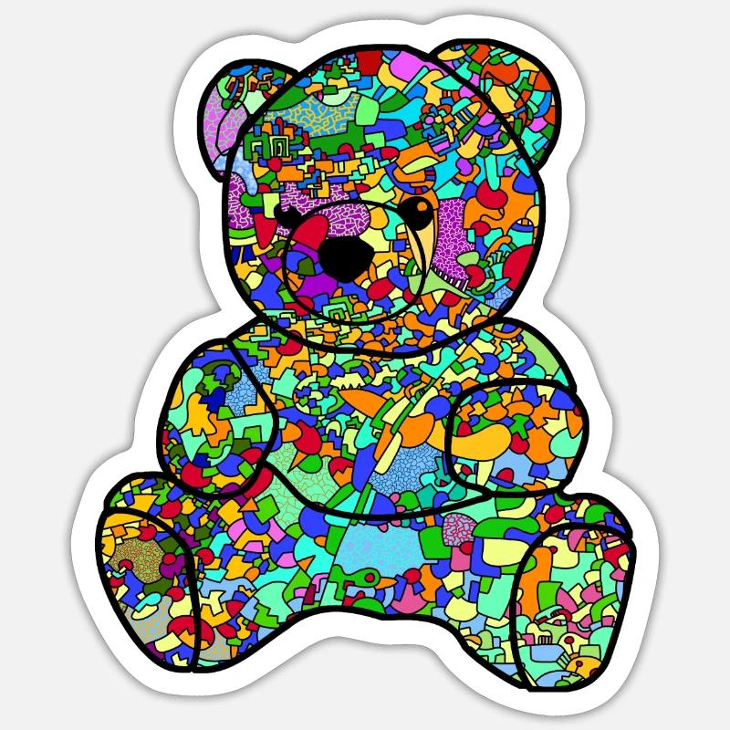 Câlins d’ours - Sticker taille S (10 x 10 cm) - blanc mat