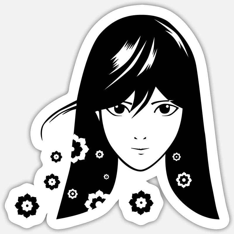 Mädchen Comic Sticker Größe S (10 x 10 cm)