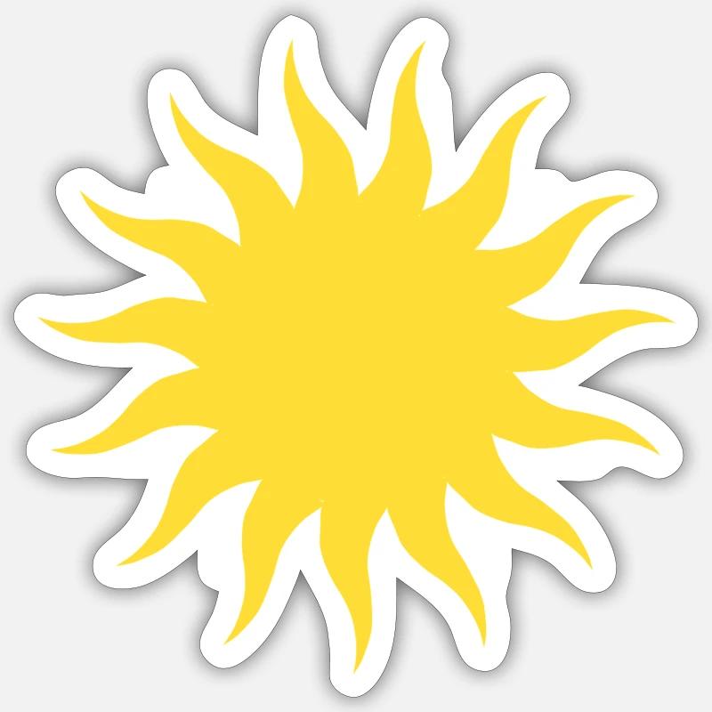 soleil - Sticker taille S (10 x 10 cm) - blanc mat