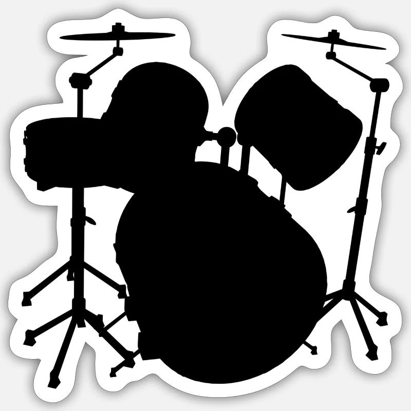 bębny - Sticker størrelse S (10 x 10 cm) - mat hvid