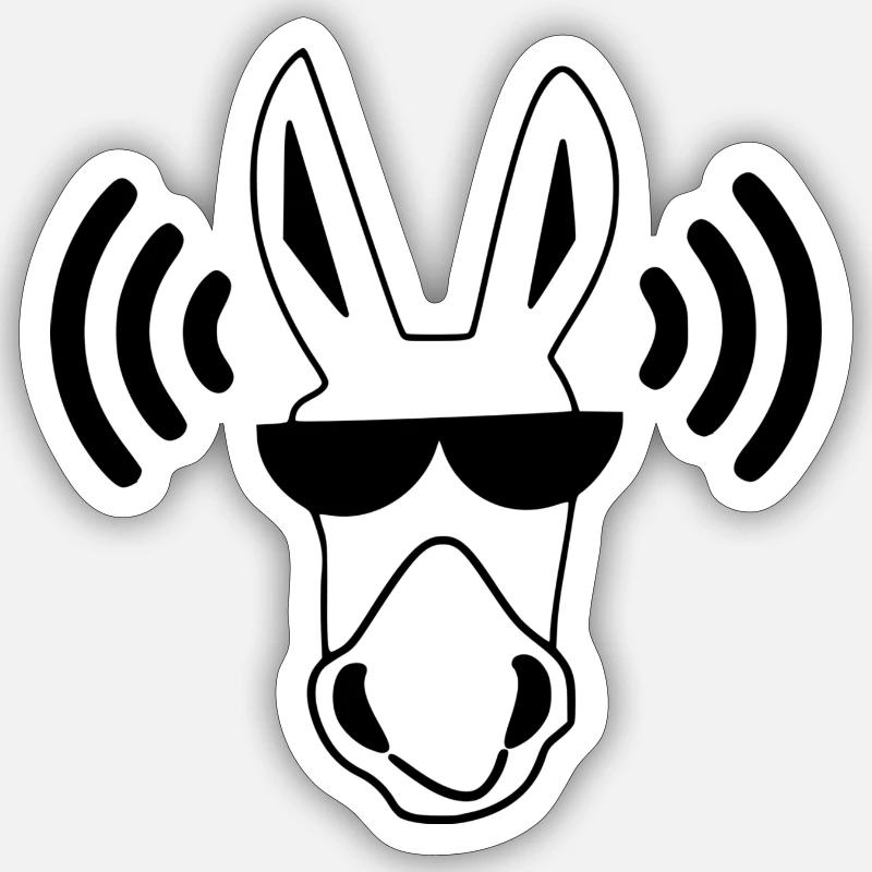 Esel - Sticker Größe S (10 x 10 cm) - Mattweiß