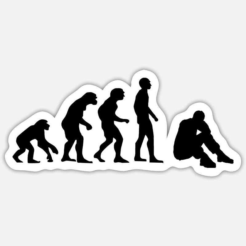 Evolutionary depression - Sticker size S (10 x 10 cm) - white matte