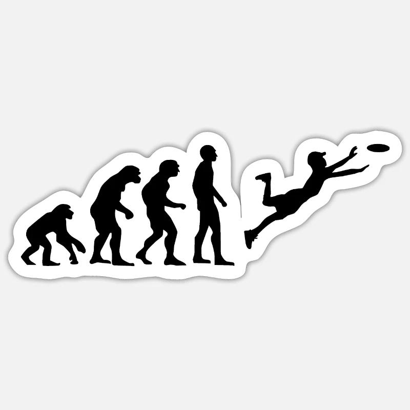 Ultimate Frisbee Evolution - Sticker size S (10 x 10 cm) - white matte