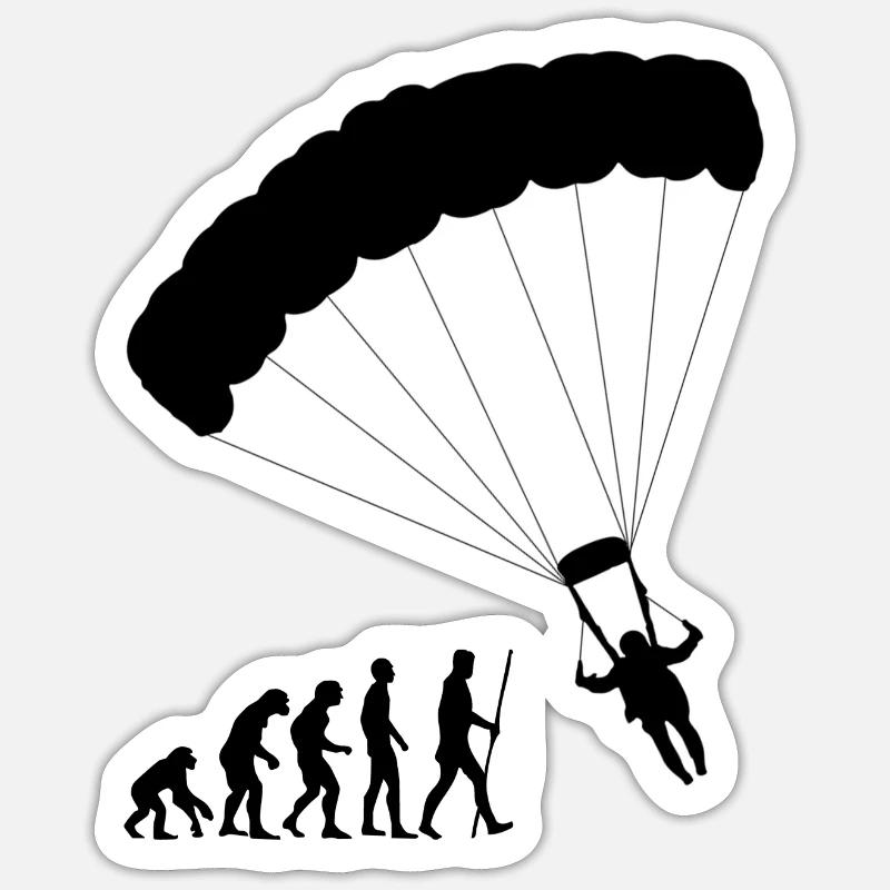 Evolution Gleitschirm - Sticker Größe S (10 x 10 cm) - Mattweiß