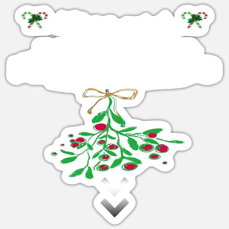 Embrasse-moi sous le gui - Sticker taille S (10 x 10 cm) - blanc mat
