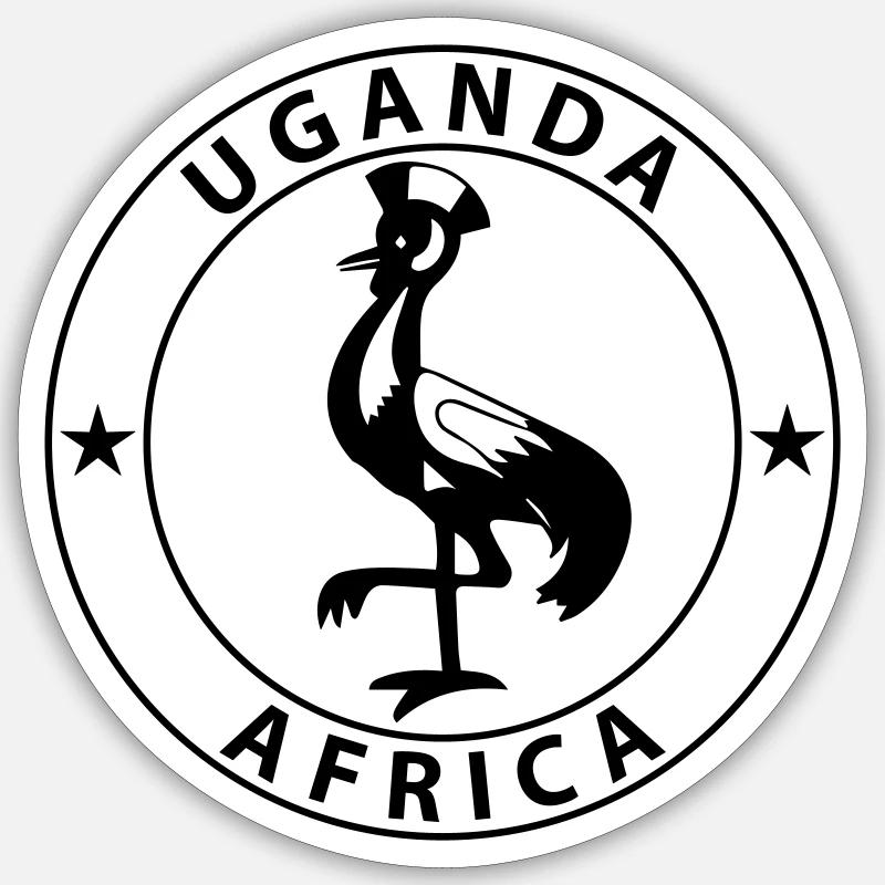 Uganda Design - Sticker taille S (10 x 10 cm) - blanc mat