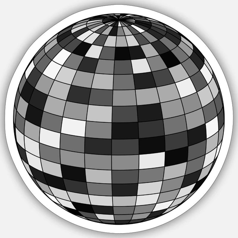 boule disco Sticker taille S (10 x 10 cm)